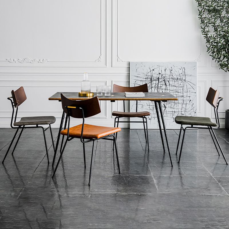 Contemporary Style Dining Chairs Armless Open Back Chair with Metal Legs Clearhalo ' kitchen&dining_furn' 'Dining Chairs' 'Dining Tables & Seating' 'dining_chair' 'furn' 'furn_dining_chair' 'Furniture' 'furniture_dining_chair' 'Kitchen & Dining Furniture' 'kitchen' 1200x1200_9bd0a34e-38d9-4f3e-8562-4fa9741bdae4