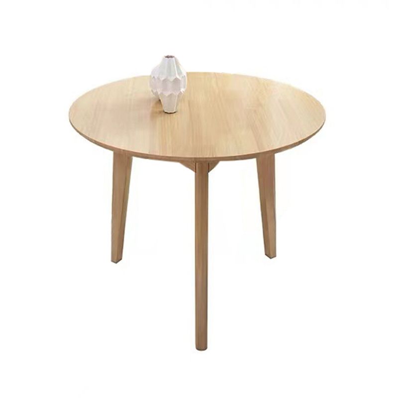 Eiken ronde eettafel 4 poten eettafel in natuurlijke en walnoot