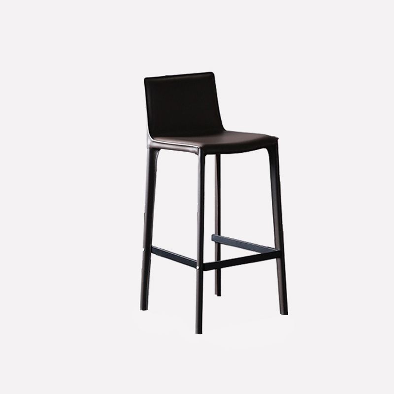 Contemporary Footrest Leather Counter and Bar Stool Square Low Back Bar Stool Clearhalo 'Bar Furniture' 'Bar Stools' 'bar_stools' 'furn' 'furn_bar_stools' 'furniture_bar_stools' 'Kitchen & Dining Furniture' 'kitchen&dining_furn' 'kitchen' 'kitchen_furn' Furniture' 1200x1200_9bd0f636-a5d6-4e2c-b46a-d56211900d30