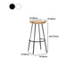 Industrial Wood Barstool Counter Stool voetsteun metalen meubels in matte afwerking