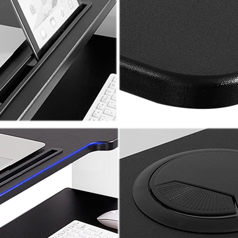 Rectangular Shaped Ambulatory Laptop Table Wood Writing Desk in Black/White Clearhalo 'furn' 'furn_office_desk' 'Furniture' 'Office Desks' 'Office Furniture' 'office_desk' 1200x1200_9bd289ac-29db-4f09-ab58-56303e3141e2