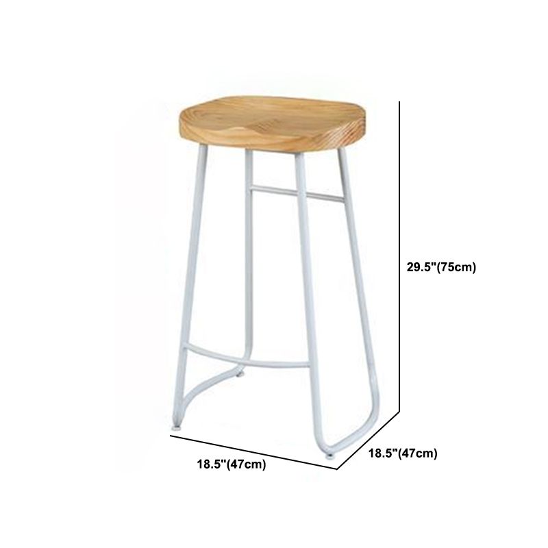 Rectangle de table de bar à bois massif rectangle Ensemble de comptoir 1/4 pièces avec tabourets sans dos