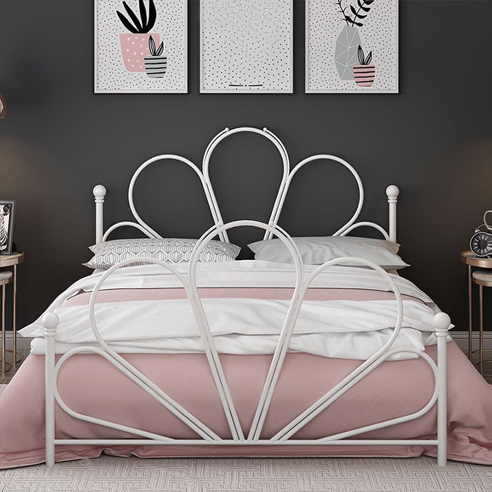 Metal High Open-Frame Bed Contemporary Wire-Grid Simple Bed Frame