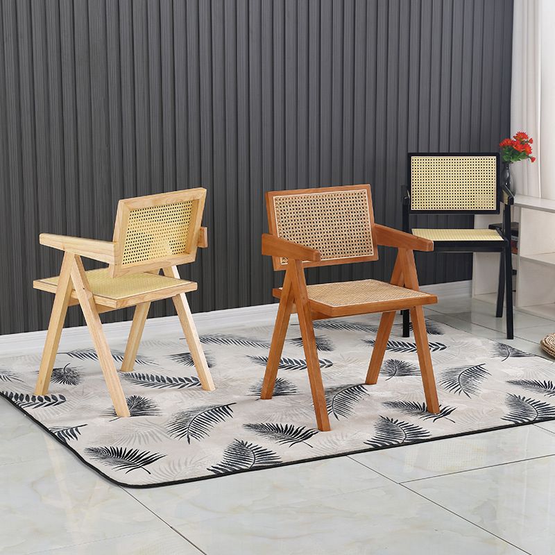 Dining Room Arm Dining Chair Home Solid Wood Cane Back Dining Chair Clearhalo 'Dining Chairs' 'Dining Tables & Seating' 'dining_chair' 'furn' 'furn_dining_chair' 'Furniture' 'Kitchen & Dining Furniture' 1200x1200_9bd4ec1e-133d-4485-b64f-abf5dde30335