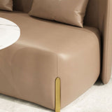 Faux Ledersofa Armless Enge Rückenliebe für Wohnzimmer