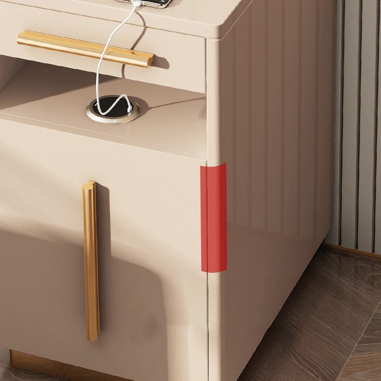 Glass  Make-up 15.74" Wide White Vanity Makeup Vanity Desk Table with 3 Drawers