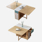 Foldable Artificial Wooden Top Table Rectangle Extendable Table with Storage Trestle Base Clearhalo ' dining_table' 'Dining Tables & Seating' 'Dining Tables' 'furn' 'furn_dining_table' 'Furniture' 'furniture_dining_table' 'Kitchen & Dining Furniture' 'kitchen&dining_furn' 'kitchen' 'kitchen_dining_table' 1200x1200_9bd5fd8b-ff75-4661-844c-aeaeba5a0705