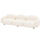 Contemporary Fabric Standard Settee Tight Back Rolled Arm Sofa