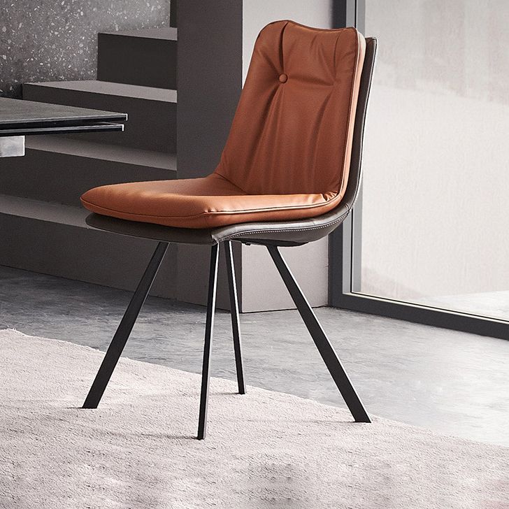Contemporary Style Faux Leather Dining Chairs Armless Solid Back Chair Clearhalo 'Dining Chairs' 'Dining Tables & Seating' 'dining_chair' 'furn' 'furn_dining_chair' 'Furniture' 'furniture_dining_chair' 'Kitchen & Dining Furniture' 1200x1200_9bd85f0d-6241-42e3-8013-bc3c29e7b082