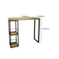 Pine Wood Bar Dining Table Modern Bar Table with Double Pedestal for Dining Room Balcony Clearhalo 'Bar Furniture' 'Bar Tables' 'bar_tables' 'furn' 'furn_bar_tables' 'Furniture' 'furniture_bar_tables' 'Kitchen & Dining Furniture' 1200x1200_9bd8aff3-c7a8-40d7-8611-7d1b99698cda