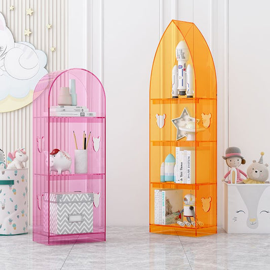 Gesloten achterste boekenplank acryl boekenkast met rechthoekige planken voor studieruimte