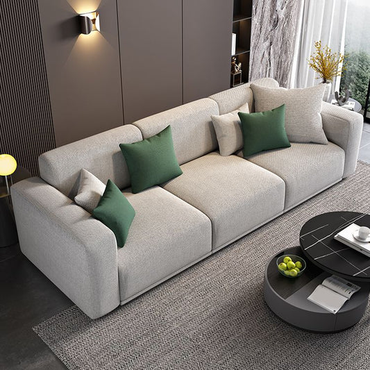 アパート用の現代的なルーズバックシート枕トップアームベージュソファ