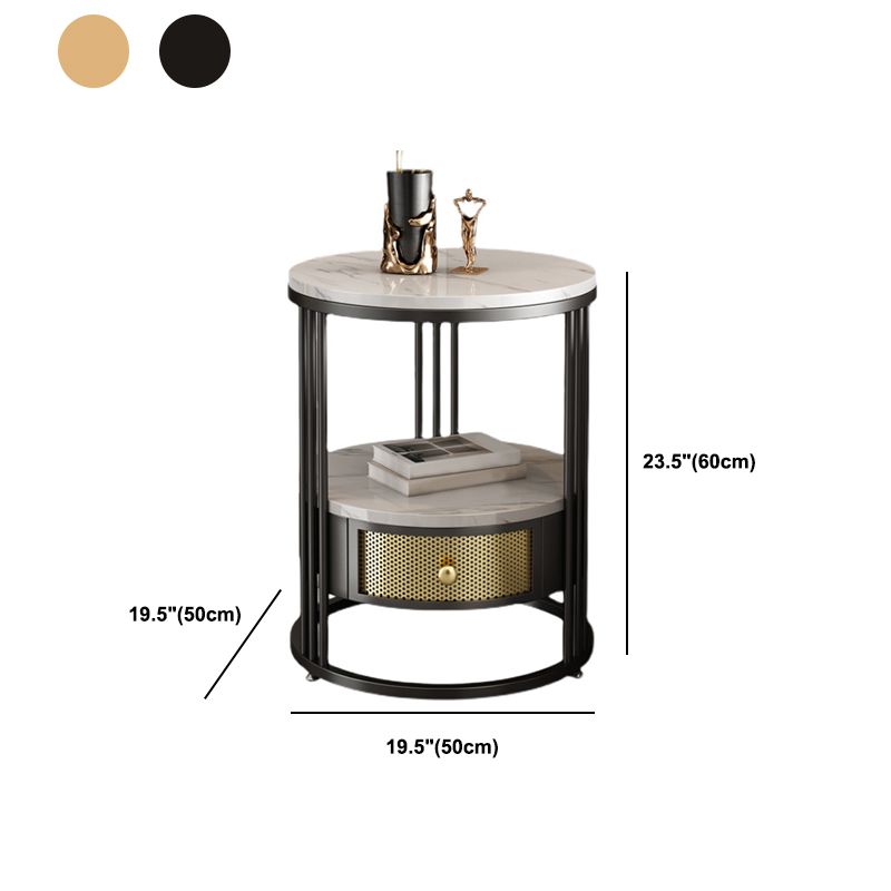 Zeitgenössischer Schieferobertisch mit Schublade