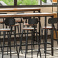 Industrial Bar Dining Table Pine Wood Bar Dining Table with Trestle Base in Black Clearhalo 'Bar Furniture' 'Bar Tables' 'bar_tables' 'furn' 'furn_bar_tables' 'Furniture' 'furniture_bar_tables' 'Kitchen & Dining Furniture' 1200x1200_9bda1b53-b09b-433a-8bd7-4e38ab97bcdd