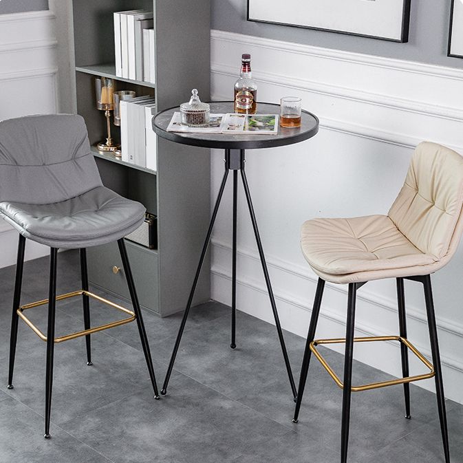 Modern Round Bar Table Artificial Wood Table Metal Base for Balcony Clearhalo 'Bar Furniture' 'Bar Tables' 'bar_tables' 'furn' 'furn_bar_tables' 'Furniture' 'Kitchen & Dining Furniture' 1200x1200_9bda3eaa-03b9-4581-9f8d-0d22fe6a2bf3