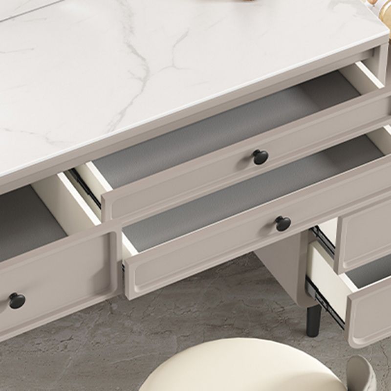 Glam Make -up Eitelkeitstisch mit Schieferoberteil, fester Holzverkederstisch