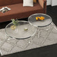 Modern Round Coffee Table Glass Top and Iron Coffee or End Table Cross Legs