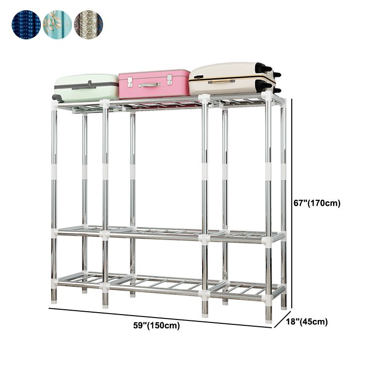 Modern Style Metal Wardrobe Cloth Rod Included Wardrobe Closet for Bedroom