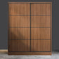 Modern Brown Wood Wardrobe Armoire Freestanding Multifunctional Wardrobe