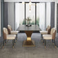 Rectangle Two-Color Dining Table Sintered Stone Table Glam with Pedestal Clearhalo ' dining_table' 'Dining Tables & Seating' 'Dining Tables' 'furn' 'furn_dining_table' 'Furniture' 'furniture_dining_table' 'Kitchen & Dining Furniture' 'kitchen&dining_furn' 'kitchen' 'kitchen_dining_table' 1200x1200_9be66dfd-5336-420c-a1d9-c42537966dd1