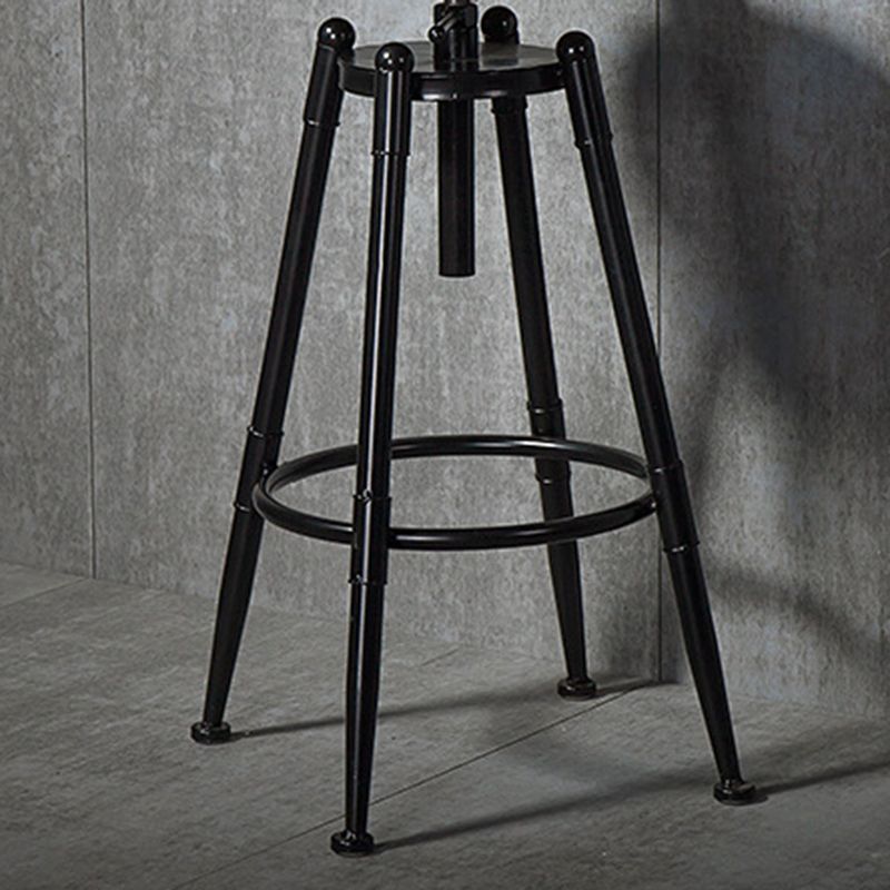 Solid Wood Counter Stool Industrial Adjustable Height Stool for Living Room Clearhalo 'Bar Furniture' 'Bar Stools' 'bar_stools' 'furn' 'furn_bar_stools' 'Furniture' 'Kitchen & Dining Furniture' 1200x1200_9be72fdf-639d-4d56-9a4b-856c9c50758e