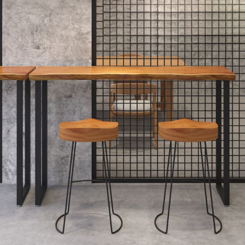 Rechteck aus massivem Holz Bar Tisch Set luxuriöser 1/3 Stücke Thescheltisch mit hohen Hockern