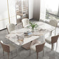 Minimalist Dining Table Sets with Rectangle Shape Table and Upholstered Chairs Clearhalo 'Dining Room Sets' 'Dining Tables & Seating' 'dining_room_set' 'furn' 'furn_dining_room_set' 'Furniture' 'furniture_dining_room_set' 'Kitchen & Dining Furniture' 'kitchen&dining_furn' 'kitchen' 1200x1200_9bec4627-a8b8-4571-8b40-67dd113f842b