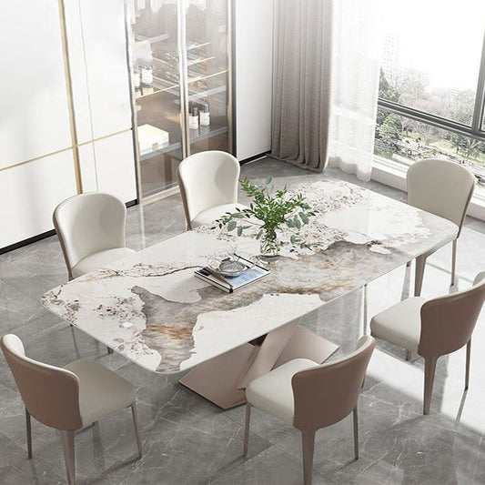 Minimalist Dining Table Sets with Rectangle Shape Table and Upholstered Chairs Clearhalo 'Dining Room Sets' 'Dining Tables & Seating' 'dining_room_set' 'furn' 'furn_dining_room_set' 'Furniture' 'furniture_dining_room_set' 'Kitchen & Dining Furniture' 'kitchen&dining_furn' 'kitchen' 1200x1200_9bec4627-a8b8-4571-8b40-67dd113f842b