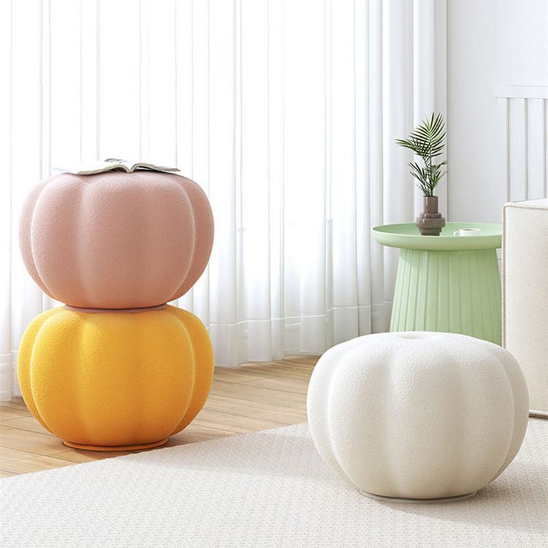 Modern Pouf Ottoman Velvet Upholstered Solid Color Pumpkin Shape Ottoman Clearhalo 'furn' 'furn_ottomans_poufs' 'Furniture' 'Living Room Furniture' 'Ottomans & Poufs' 'ottomans_poufs' 1200x1200_9bed6c8f-b098-4749-b11c-ca04426bab6c