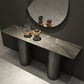 Modern Rectangular Console Table Stone Console Sofa Table in Grey Clearhalo 'Console Tables' 'console_tables' 'Entry & Mudroom Furniture' 'furn' 'furn_console_tables' 'Furniture' 1200x1200_9bef913b-3afd-4120-a1ed-7e3ae7386ad4