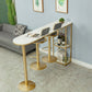 2/3 Pieces Oval Glam Bar Stool and Table Set for Dining Room