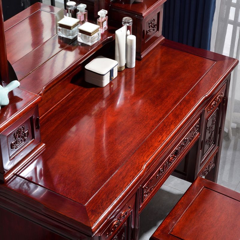 Traditions Red Oak Vanity Set Solid Wood Vanity with Drawers and Mirror