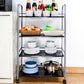 Open Shelves Kitchen Trolley Home Dining Modern Prep Table with Casters Clearhalo 'furn' 'furn_kitchen_islands_carts' 'Furniture' 'Kitchen & Dining Furniture' 'Kitchen Islands & Carts' 'kitchen_islands_carts' 1200x1200_9bf2297e-4220-484e-a3b3-f6182b109da4