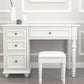 Solid Wood Flip-top Vanity Set Traditional Vanity Desk in White