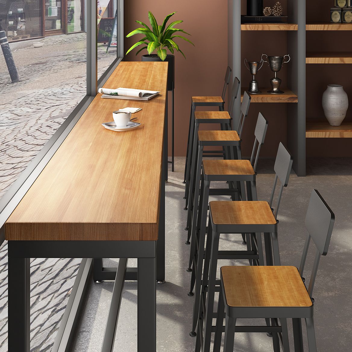Mesa de comedor de madera de pino, mesa de Bar rectangular moderna para tienda de té con leche y cafetería