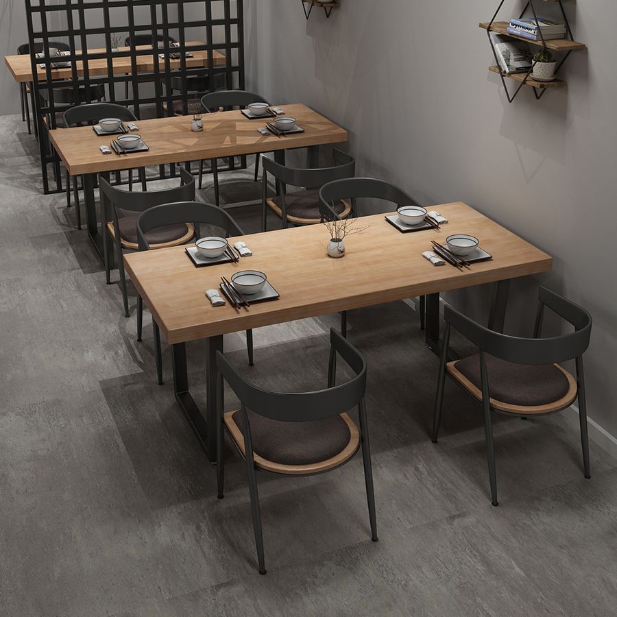 Industrial Style Solid Wood Dining Table Brown Rectangle Sled Base Table for Dinning Room Clearhalo ' dining_table' 'Dining Tables & Seating' 'Dining Tables' 'furn' 'furn_dining_table' 'Furniture' 'furniture_dining_table' 'Kitchen & Dining Furniture' 'kitchen&dining_furn' 'kitchen' 'kitchen_dining_table' 1200x1200_9bf4ac58-1263-44a7-83e4-d02fd9bdd85c