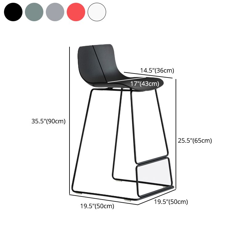 Contemporary Plastic Barstool Bristol Bar Stool With Metal Legs and Low Back Clearhalo 'Bar Furniture' 'Bar Stools' 'bar_stools' 'furn' 'furn_bar_stools' 'furniture_bar_stools' 'Kitchen & Dining Furniture' 'kitchen&dining_furn' 'kitchen' 'kitchen_furn' Furniture' 1200x1200_9bf73fc7-bdf3-41ca-b312-21289545ae72