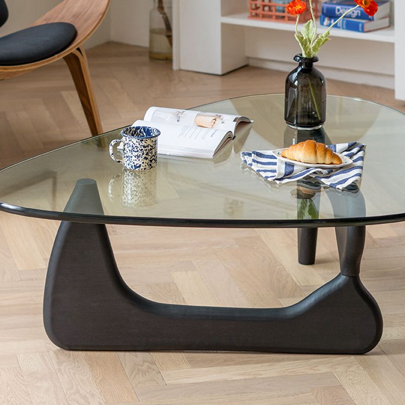 Abstract 1 Single Coffee Table Modern Cocktail Table with Wood Pedestal Clearhalo 'Coffee & Accent Tables' 'Coffee Tables' 'coffee_tables' 'Furniture' 'furniture_coffee_tables' 'Living Room Furniture' 1200x1200_9bf799a3-504c-4f59-aba1-2dabfd52a834