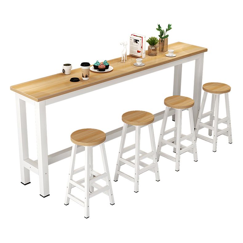 Rectangle Top Bar Dining Table Modern Bar Dining Table with Trestle Base Clearhalo 'Bar Furniture' 'Bar Tables' 'bar_tables' 'furn' 'furn_bar_tables' 'Furniture' 'furniture_bar_tables' 'Kitchen & Dining Furniture' 1200x1200_9bf7a12b-901a-4f40-847b-c936cf6ed18f