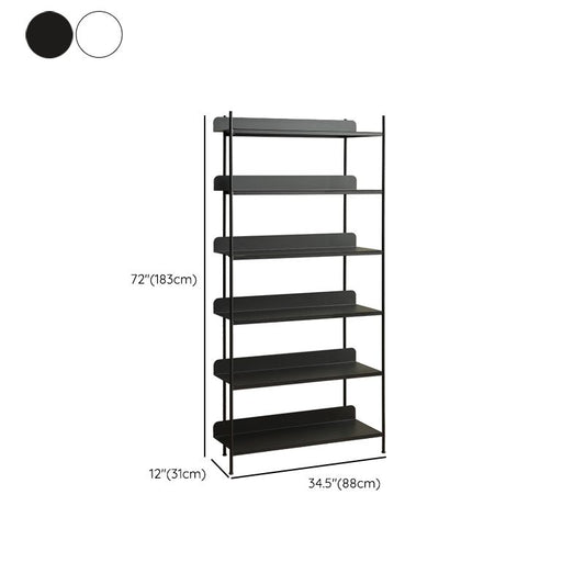 Industrial Etagere Bookshelf Metal Shelves Included Open Back Bookcase