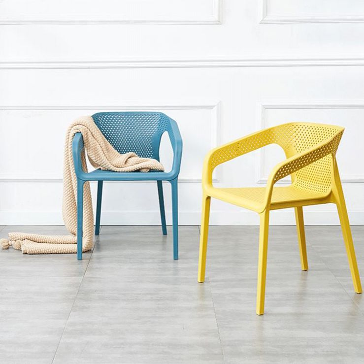 Contemporary Style Stackable Chair Kitchen Arm Chair with Plastic Legs Clearhalo 'Dining Chairs' 'Dining Tables & Seating' 'dining_chair' 'Furniture' 'furniture_dining_chair' 'Kitchen & Dining Furniture' 1200x1200_9bfa4f60-6585-493d-8fc4-f579986781ee