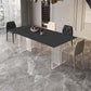 Modern Sintered Stone Top Dining Table Rectangle Table with Plastic Base