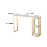 Glam Rectangle Bar Dining Table White Faux Marble Top Iron Indoor Bistro Table with Shelf Clearhalo 'Bar Furniture' 'Bar Tables' 'bar_tables' 'furn' 'furn_bar_tables' 'Furniture' 'furniture_bar_tables' 'Kitchen & Dining Furniture' 1200x1200_9bfc6722-0447-4e8c-a988-8b3318a60bc0