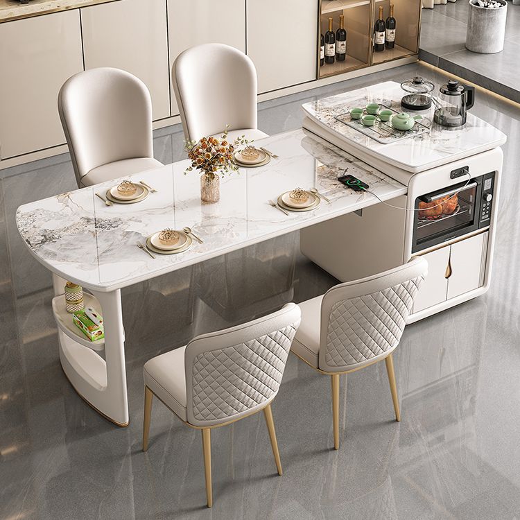 Glam Kitchen Stone Furniture 2/3/5/6/7 Pcs Standard Height Versatile Dining Room Table Set Clearhalo 'Dining Room Sets' 'Dining Tables & Seating' 'dining_room_set' 'furn' 'furn_dining_room_set' 'Furniture' 'Kitchen & Dining Furniture' 1200x1200_9bfd38ed-5362-4bef-b597-e7fe67597d66