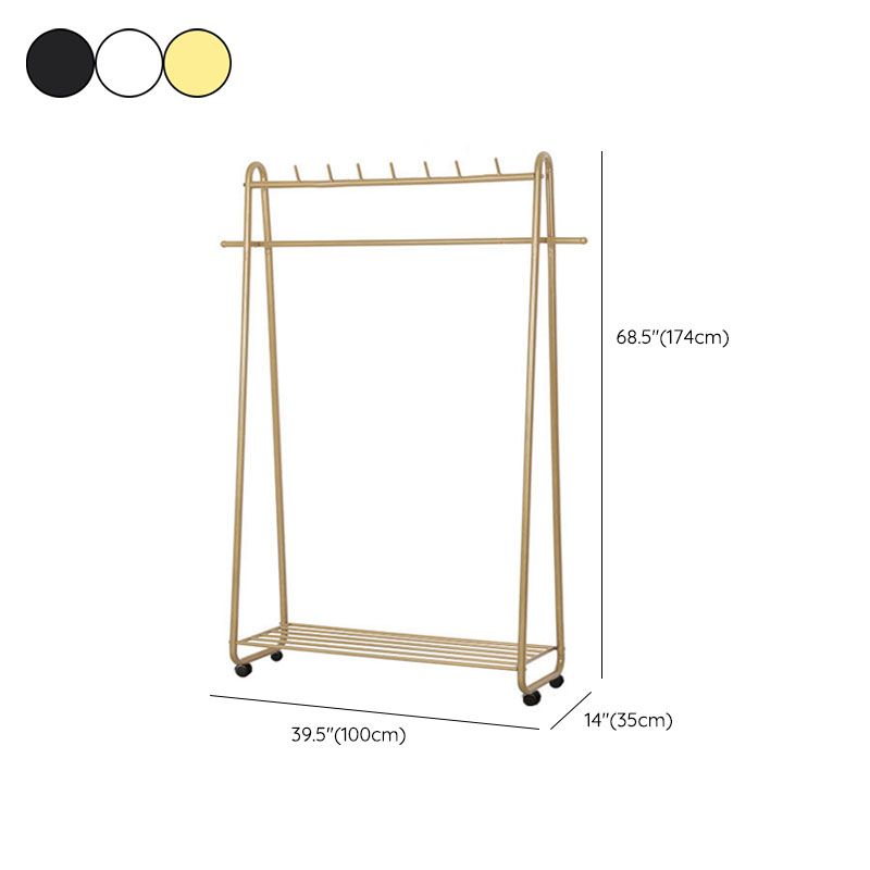 Hermosa estante de almacenamiento de diseñadores de estanterías de reverso de metal con castores