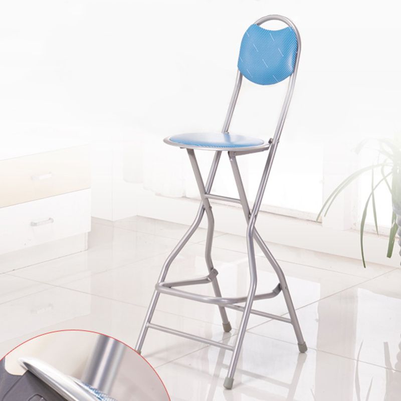 Contemporary Dining Stools Low Back Folding Bar Stools with Metal Base Clearhalo 'Bar Furniture' 'Bar Stools' 'bar_stools' 'furn' 'furn_bar_stools' 'Furniture' 'Kitchen & Dining Furniture' 1200x1200_9c002006-2155-444e-b5e8-b2c37b178d09