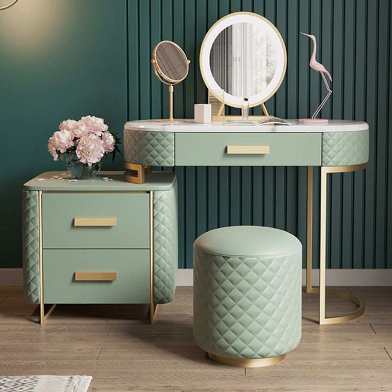 Green Makeup Vanity Desk 30.31" High Vanity Tables with 3 Drawer Clearhalo 'Bedroom Furniture' 'furn' 'furn_makeup_vanities' 'Furniture' 'Makeup Vanities' 'makeup_vanities' 1200x1200_9c00293c-87f4-4d37-8cbf-4afdf75f6a14