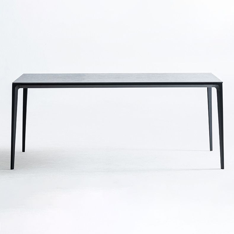 Modern Sintered Stone Black Dining Set with Rectangle Table and Black Legs Kitchen Dining Set Clearhalo 'Dining Room Sets' 'Dining Tables & Seating' 'dining_room_set' 'furn' 'furn_dining_room_set' 'Furniture' 'furniture_dining_room_set' 'Kitchen & Dining Furniture' 'kitchen&dining_furn' 'kitchen' 1200x1200_9c005e7e-a207-4061-8c89-3c1993b74667