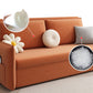 Modern Orange Seating Convertible Sofa Bed with Pillows for Apartment