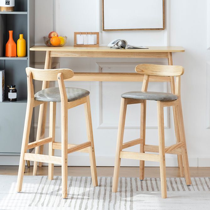 Pie de contraataque industrial Taburete de Counterless Café de madera con pedal y cojín